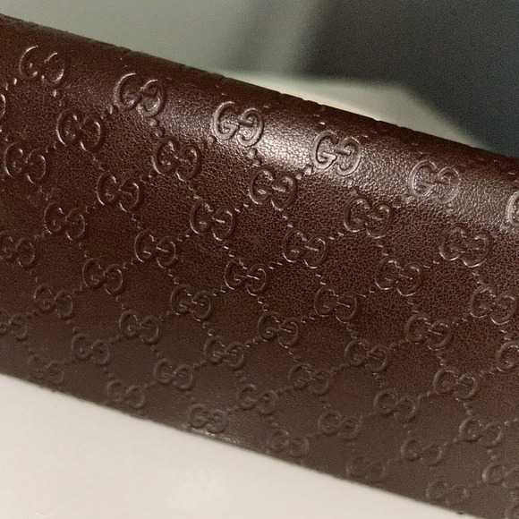 Gucci Guccissima Chocolate Brown Sunglasses Case Cardholder - Picture 11 of 16